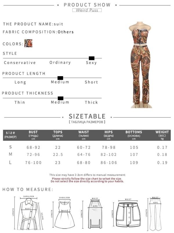 Weird Puss Butterfly Print Women 2piece Set - Image 9